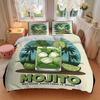 3pcs Mojito Print Duvet Cover Set, Soft Comfortable Duvet Cover,Guest Room (1*Duvet Cover + 2*Pillowcase, Without Core) Yy251104104