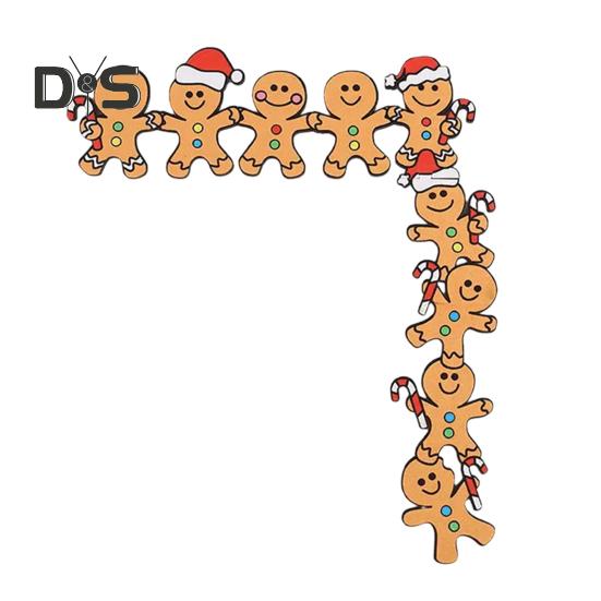 

Рождественская дверная угловая вывеска в виде пряничного человечка, декор дверной рамы, металлическая угловая вывеска, праздничный декор для настенной оконной рамы Right