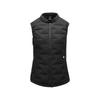 Solid Color Slim Fit Stand Collar Zipper Down Vest Women Vests Carbon-Black P424W065-0018