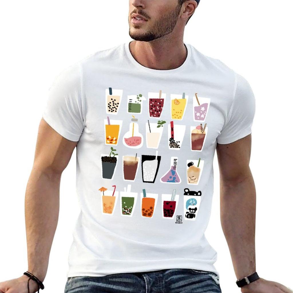 Wall of Boba Mild Tea T-Shirt Casual Short Sleeve Top