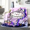 1Pc Labubu Cute Cartoon Blanket Soft Comfortable Polyester Blanket All Season Cozy Throw Bedroom Office Outdoor Use Christmas Gift Choice Print Home B