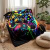 Vibrant Gaming Controller Art Theme blanket Lightweight Warm Flannel Blanket Decorative Throw Blanket for Home Decoration