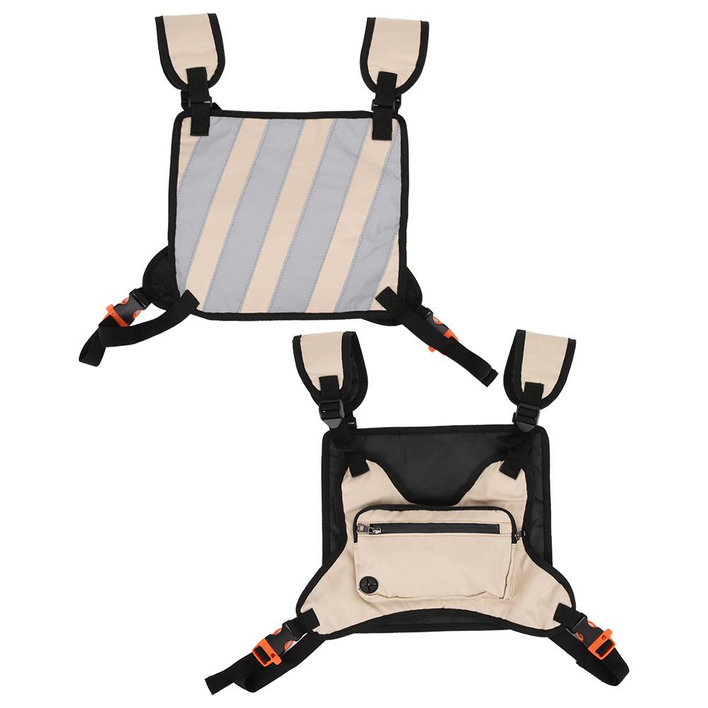 Outdoor Multifunction Tactics Chest Bag Nylon Khaki Leisure Sports Fitness Vest PackKhaki