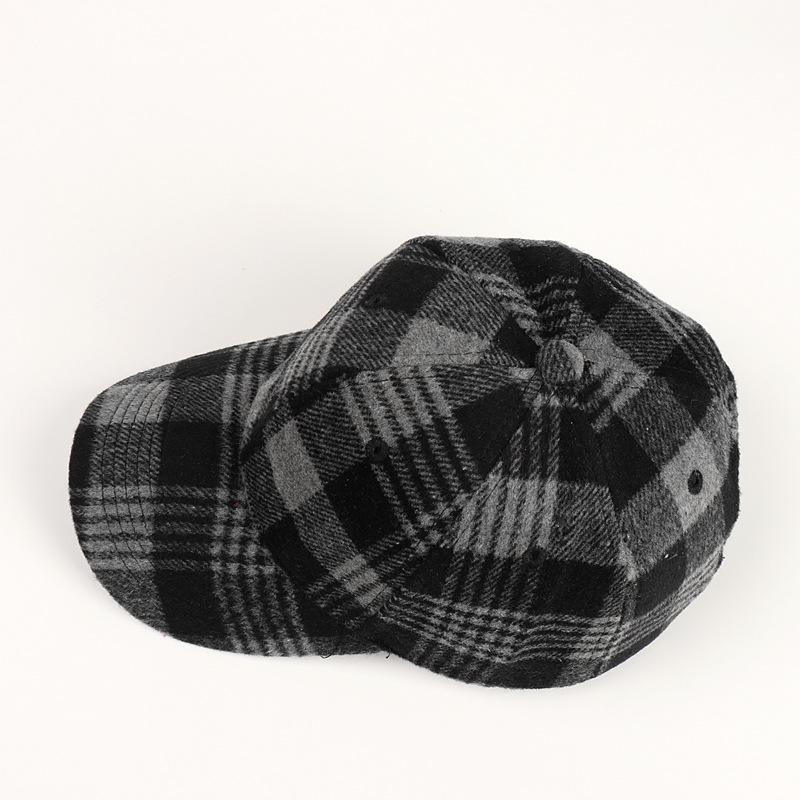 Vintage Plaid Adjustable Baseball Cap, Polyester Knit Fabric, Lightweight, Hand Washable, with Adjustable Closure for Women, Christmas Occasion Themed
