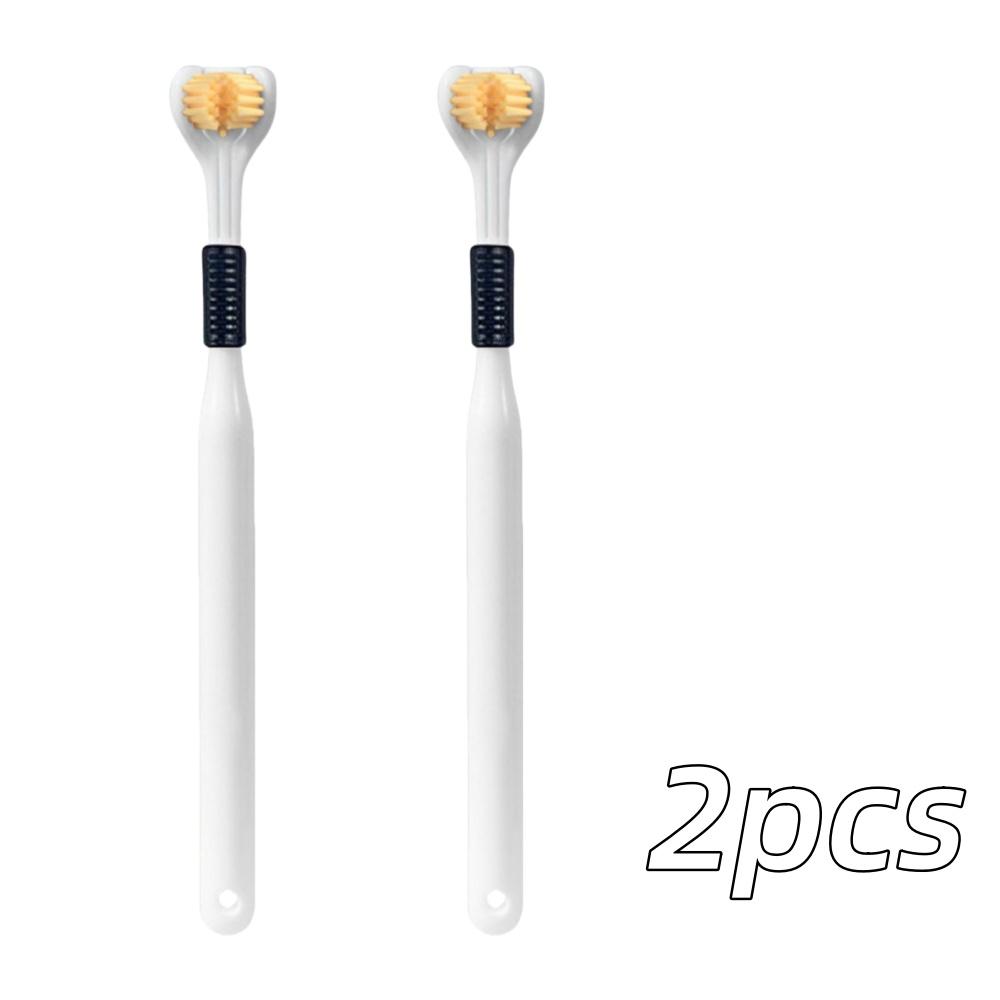 4pcs Soft Bristle 3-sided Toothbrush Gentle Clean Adult Teeth Brush for Complete Gum Care Autism Sensory Design Oral Health Tool