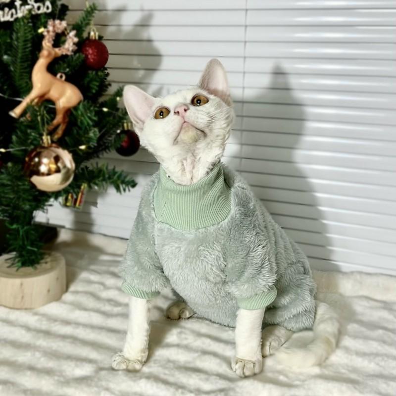 Cat Fleece Four-Legged Warm Winter Outfit Hairless Cats Soft Coral Velvet Pet Clothing