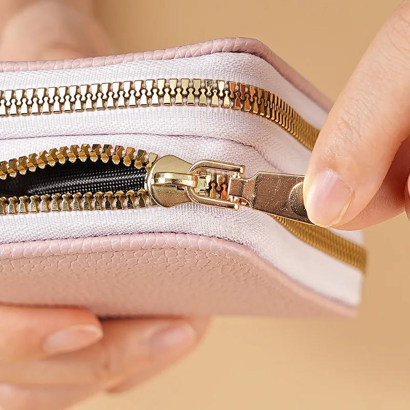 Multi Functional Card Holder Bag Wallet Double-layer Zipper Women's Card Wallet Large Capacity PU Card Holder Purse