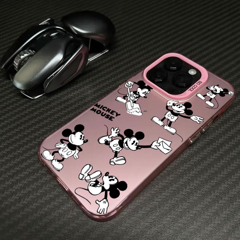 Mickey Mouse Cartoon Black White Phone Case For iPhone 11 12 13 14 15 16 17 Pro Max 16e 17E 17 Air Plus 13 Mini Funda Back Cover