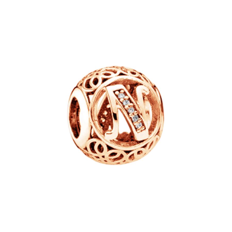 Fine Sparkling Spherical A-Z 26 Lucky Letters Charm Beads Fit Original European Bracelets Diy Women Jewelry Gifts