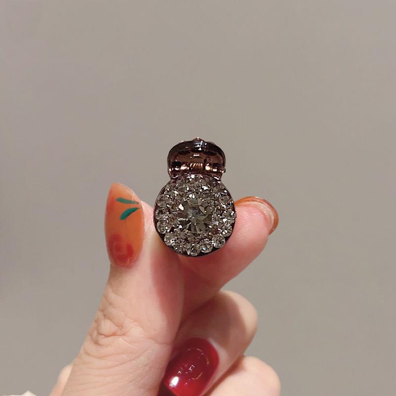 

Chinese Style Mini Claw Clips for Bangs - Super Shiny Diamond Round Hair Clips