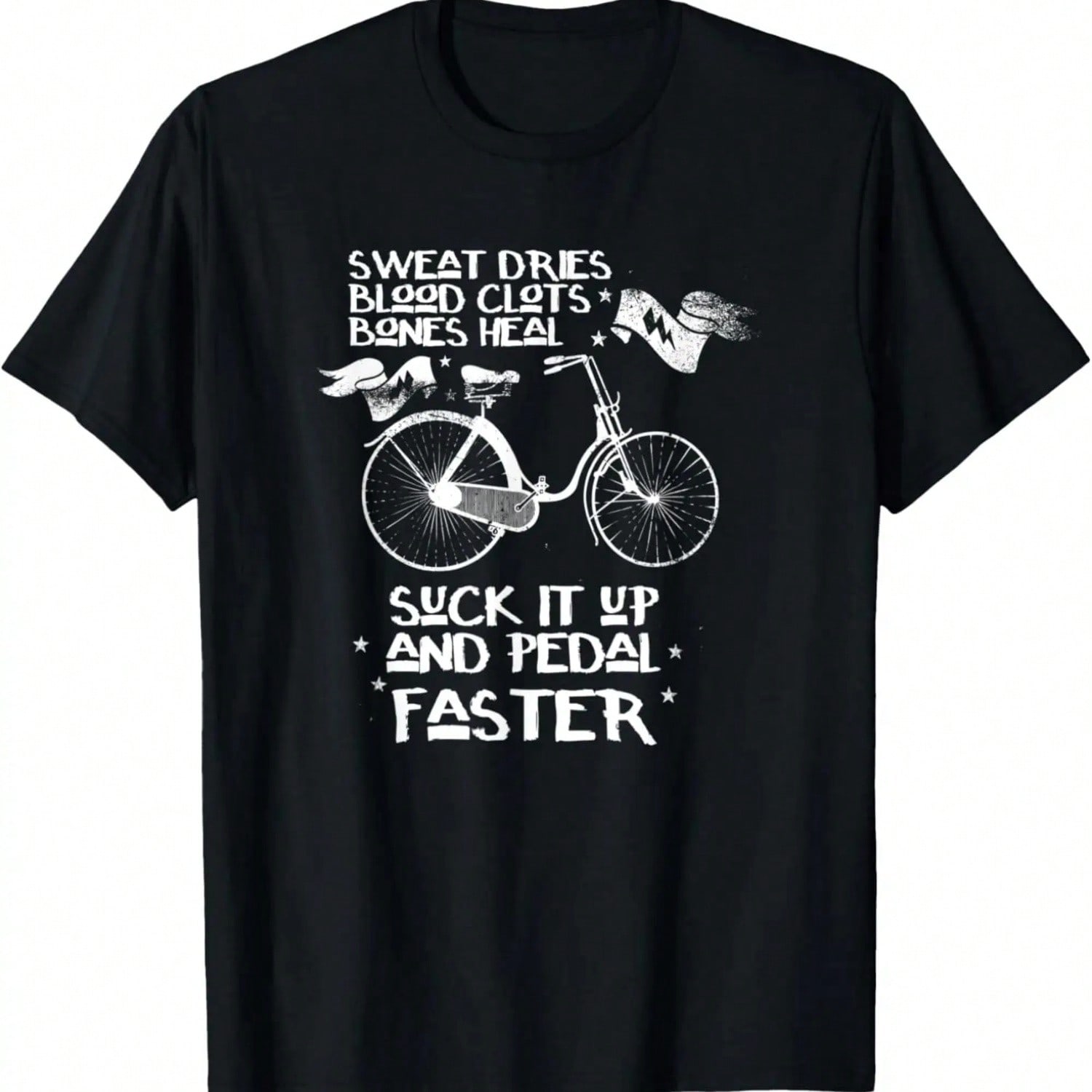 Sweat Dries, Blood Clots, Bones Heal Pedal Faster Biker T-Shirt S разноцветный