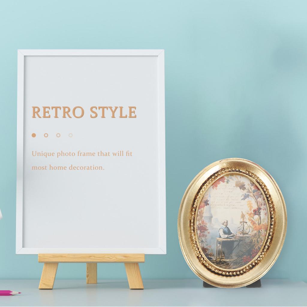 Ramka na zdjęcia Vintage Decor Mały obraz Europejski styl Wyświetlacz żywiczny Ściana Biurko dla dziecka