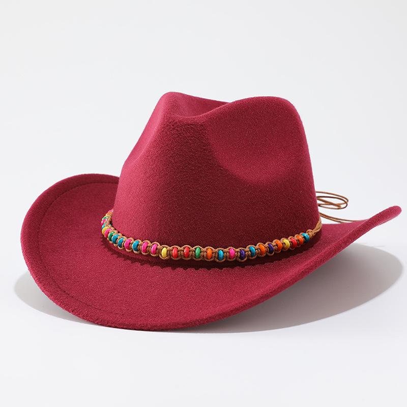 Men's and women's curled brim, ethnic style top hat, European and American French jazz hat, British style warped edge cowboy hat, men's and women's ha