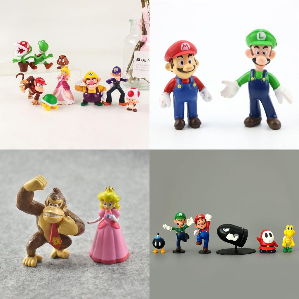 Superleuke Super Mario actiefiguurtjesset voor je verzameling en als decoratie in huis.