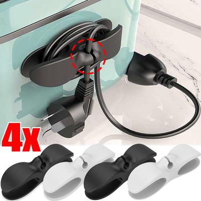 Self-Adhesive Cord Winder Organizer for Kitchen Microwave Oven Fan Computer Cable Storage Rack Home Office Wire Clips Organizer