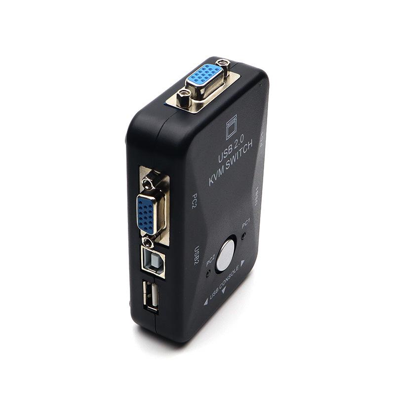 2-ports USB VGA KVM-switch: 2-i-1-ud Multi-Port Switcher til Computere