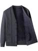 Men's Plus Velvet Knit Cardigan - Warm Autumn/Winter Sweater for Middle-Aged & Elderly Dads and Grandpas