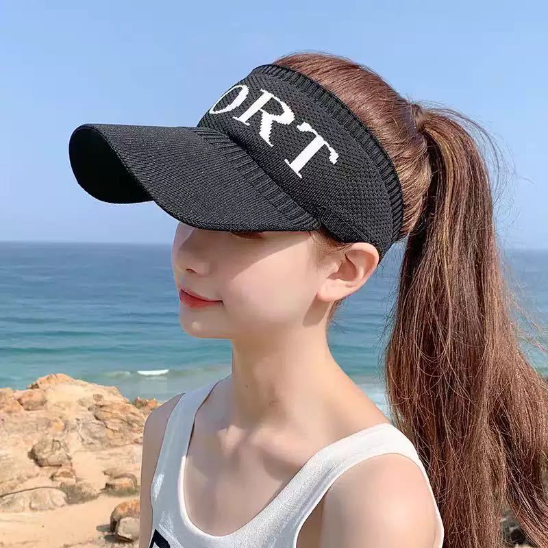 Traceless integrated sunscreen cap Summer UV protection foldable sunscreen cap Ultra light empty top hat Large brim sun hat