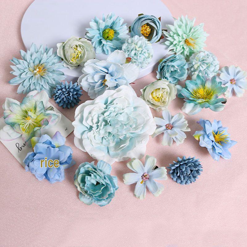 

Silk Flower DIY Kit for Hanfu Headwear and Wedding Decor White Set [3 Pieces]