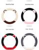 Women's Plush Winter Steering Wheel Cover - Korean Fashion, Universal Fit, Warm & Heated, Four Seasons Use.