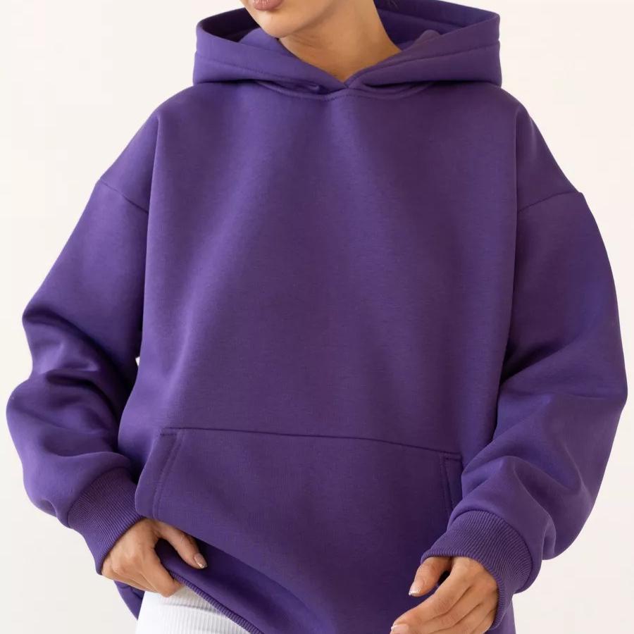 Women's Long-sleeve Hooded Sweatshirt for Autumn/winter – Loose and Casual Top