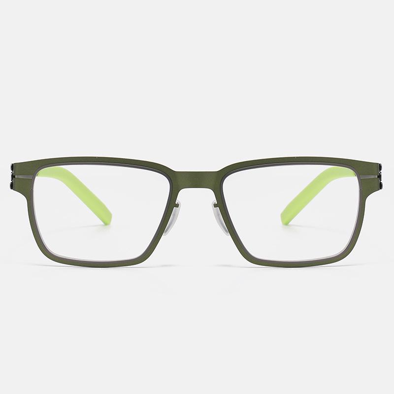 IC Style Trendy Retro Large Frame Metal Glasses for Men & Women зелёный