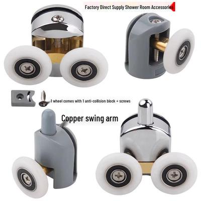 Vintage Round Arc Glass Door Sliding Rollers for Showers