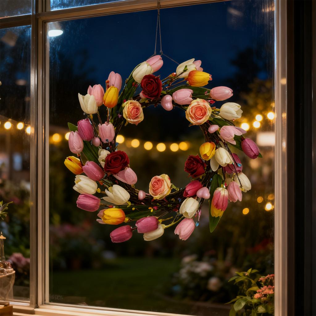 45cm 3D Valentine's Day Wreath Door Hanging Home Decoration, Mall Window Display, Christmas Decoration