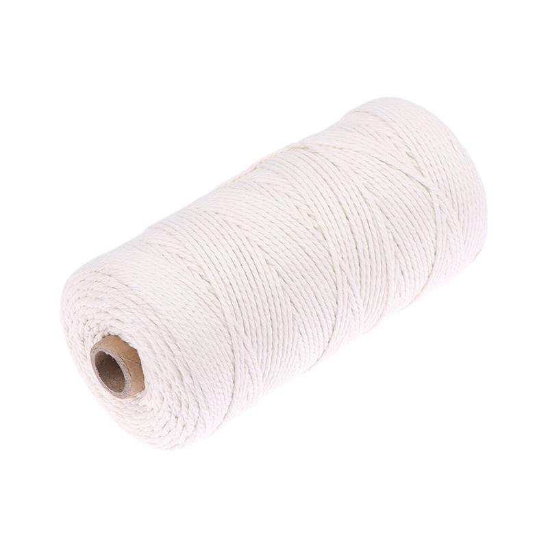 Coarda de bumbac 2Mm * 200M Coarda de bumbac alb Pachet albit Pachet frânghie răsucită poate fi vopsită Tapiserie frânghie bricolaj