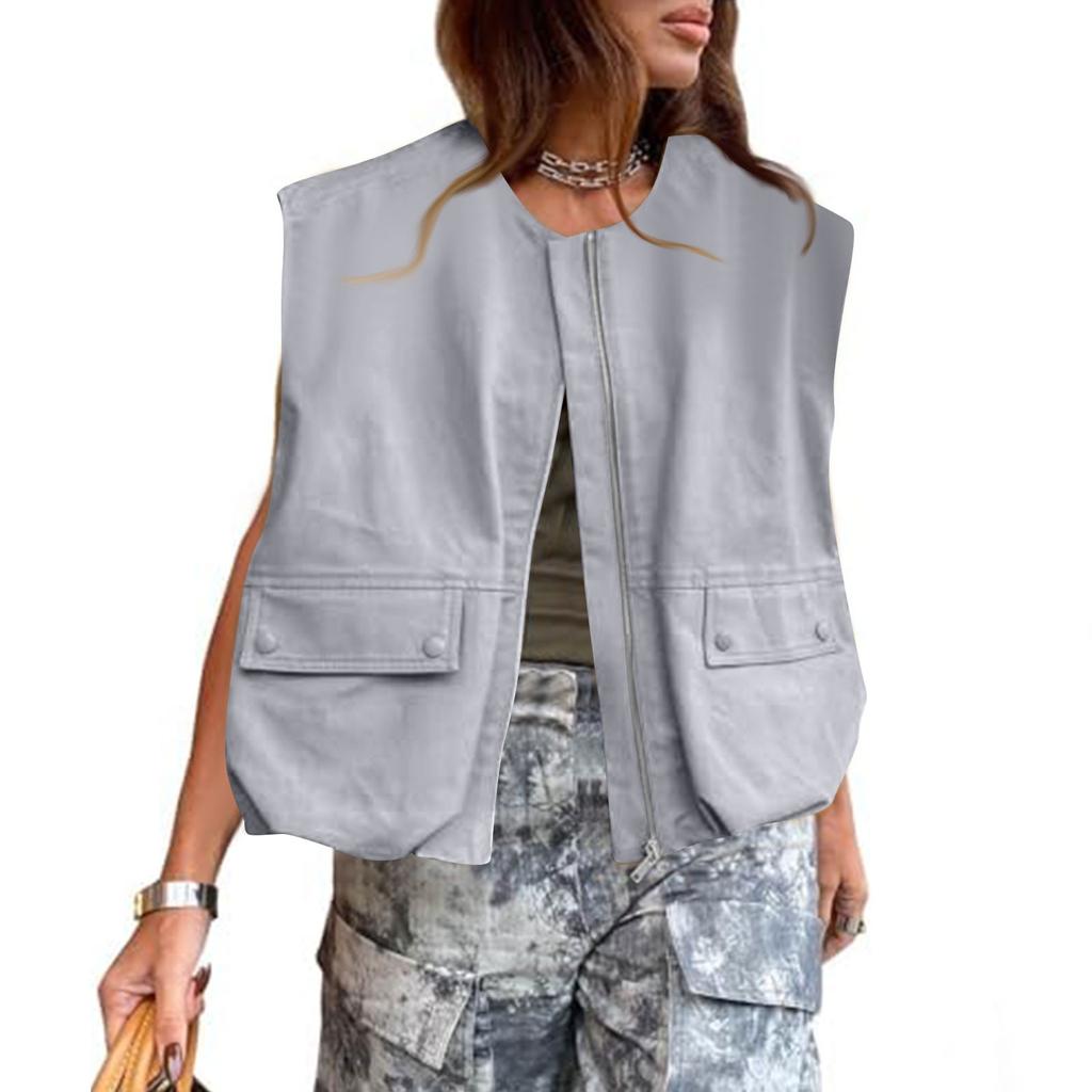 Women's Summer Fashion Loose Pleated Hem Sleeveless Vest Vest Top