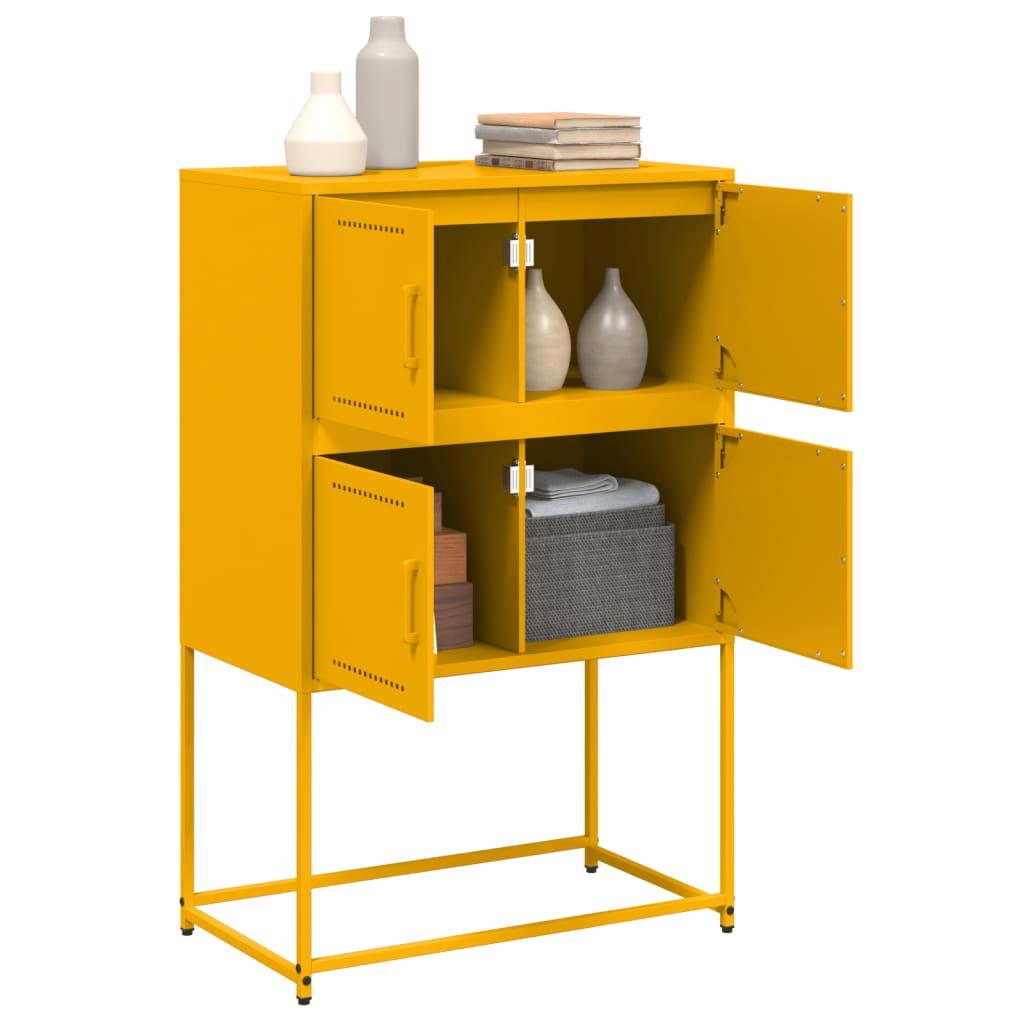 Sideboard Mustard Yellow 68.5 x 38.5 x 107 cm Steel
