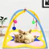 Tenda para Gatos Dobrável Brinquedo para Gatos de Interior Treino de Animais de Estimação Tenda de Jogo Interativa para Ouriços Gatos Coelhos Tenda de Brincar com Bola de Sino