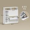 Shoe Cabinet with 2 Flaps Shoe Cabinet with Adjustable Divider, Open Compartment for 12 Pairs of Shoes 89 X 25 X 92 Cm White