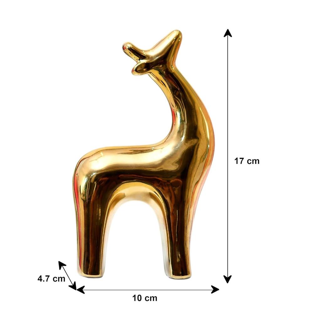 Gyllen hjort av lykke og nåde | En elegant representasjon av rikdom og velstand | Et must-have for moderne luksusdekor – Pakke med 1