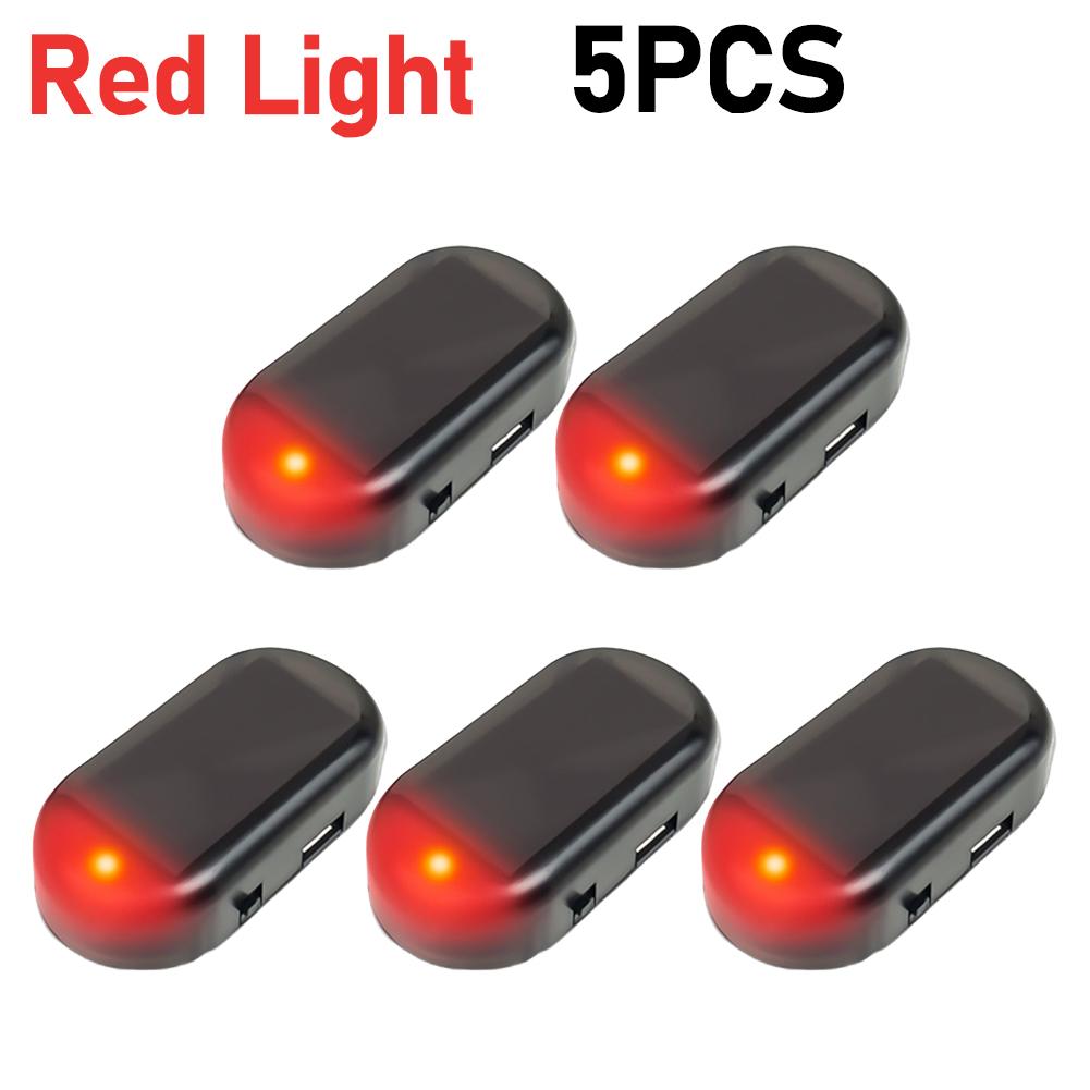 Universal Car Fake Security Light USB Solar Simulated Anti-Theft Warning Light Dummy Alarm Light LED Flashing Imitation Caution Lamp Strobe Light