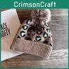 Fashion Leopard Print Pattern Womens Casual Warm Knitted Hat For Winter