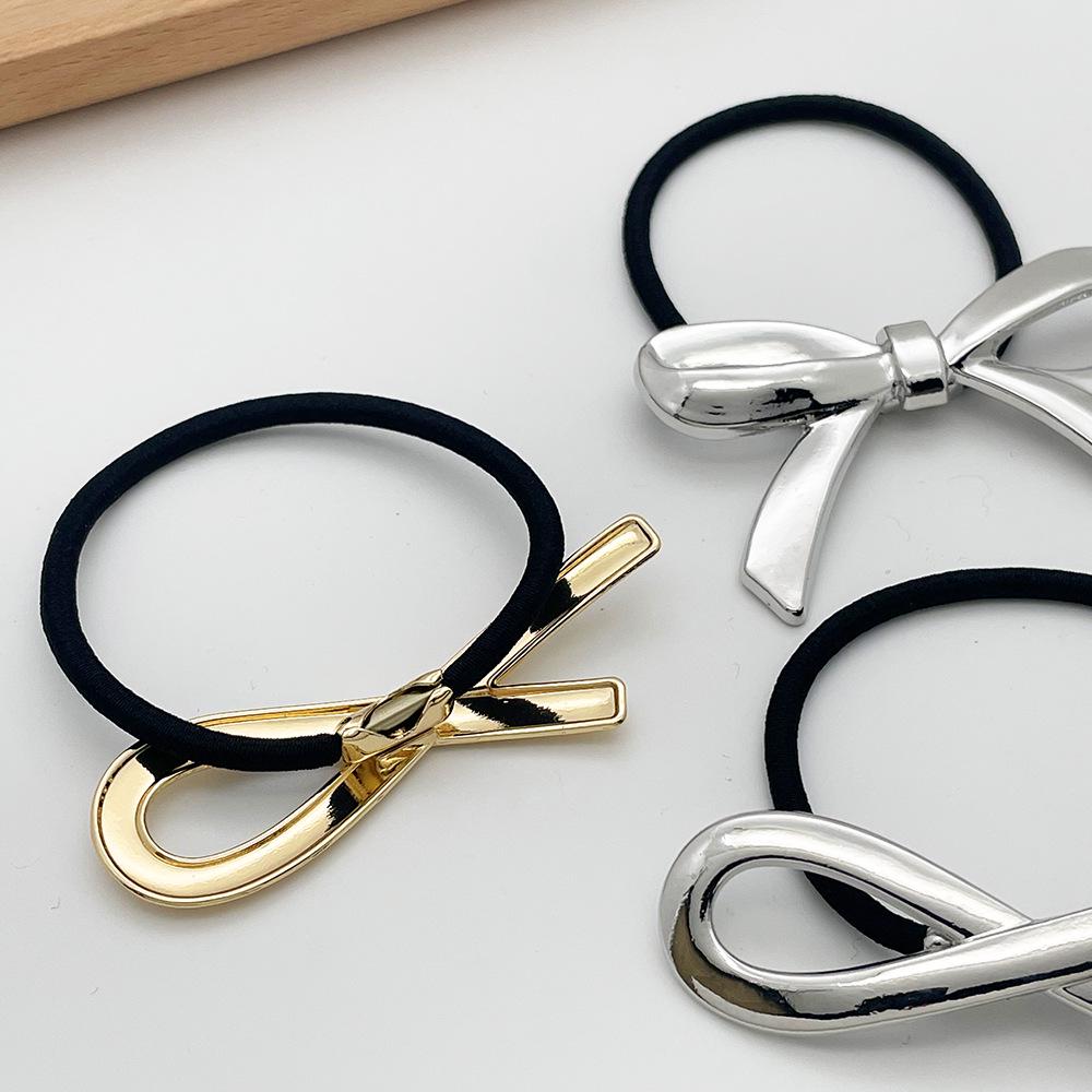 2026 Bow Hair Tie: Versatile, High Elastic Rubber Band with Retro Metal Accent