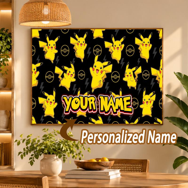 Pikachu Custom Name Diamond Painting Personalized 5D Full Drill DIY Diamond Art Home Decor