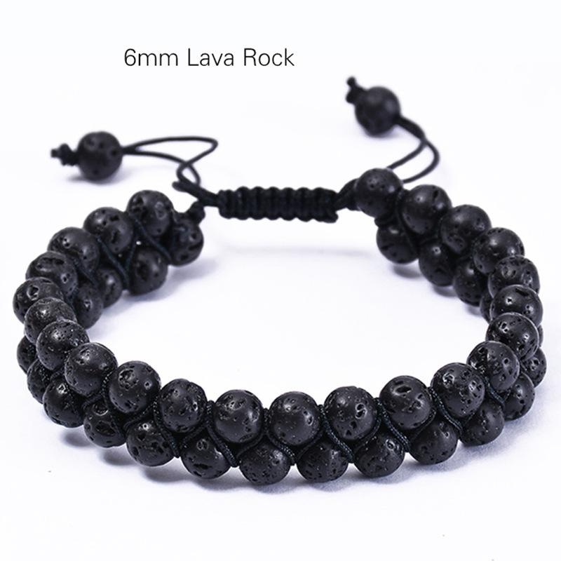 

JYL TS Bracelet Natural Eye Handmade Style Attracts Confidence & Luck 6mm-volcanic глибоко шампанського кольору