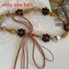 Catena da vita in corda con perline in resina stile bohémien con cintura in pelle PU per uso casual in vacanza estiva