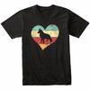 Retro Heart German Shepherd Dog Breed Silhouette Dog Owner Love T-Shirt