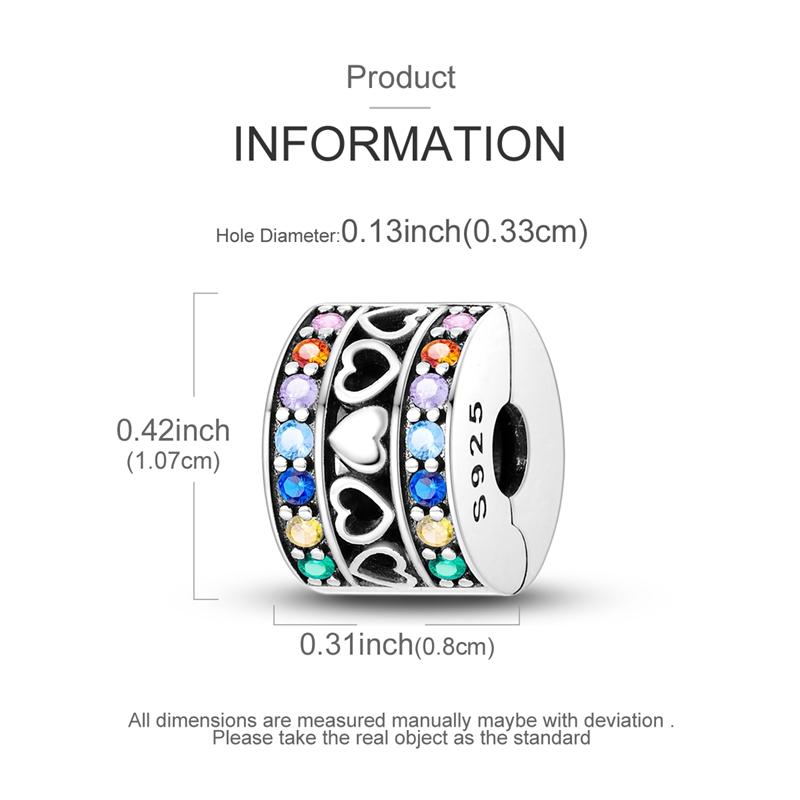 Original Charms Beads Copper Clip Charms Zircon Silicone Spacer Beads Fit Original Bracelet Diy Charm Women Jewelry