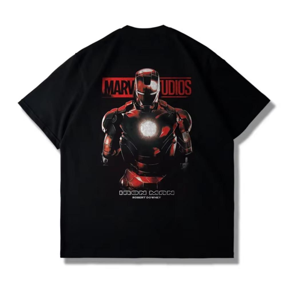 Men's T-Shirt Meichao Joint Iron Man 100% Cotton Women's Short-Sleeved Harajuku Stylish Daily Casual Summer Tops Unisex