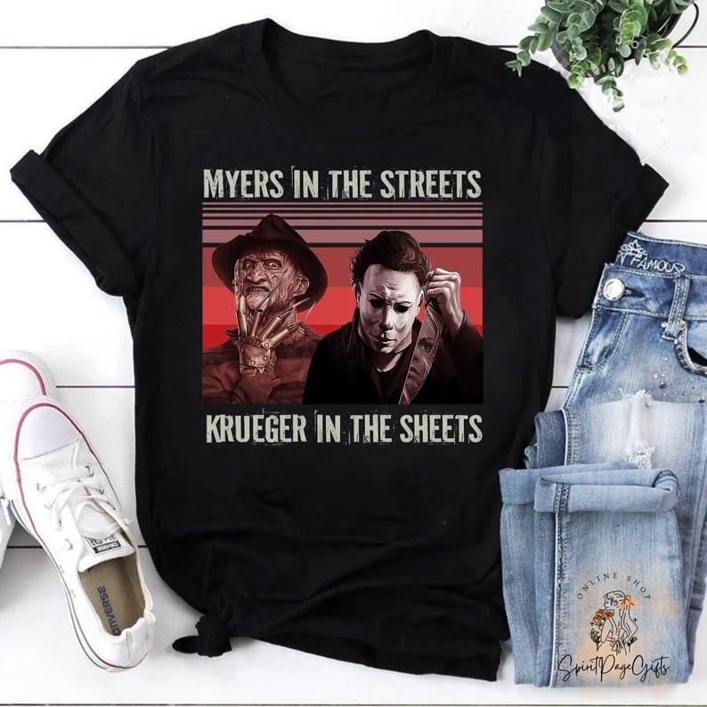 Funny Halloween Horror Shir Retro Scary Movie Graphic XXXL