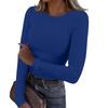 Women's  And Winter Slim Bottom T-shirt Fashion Casual Solid Color O-Neck Pullover Long Sleeve Top