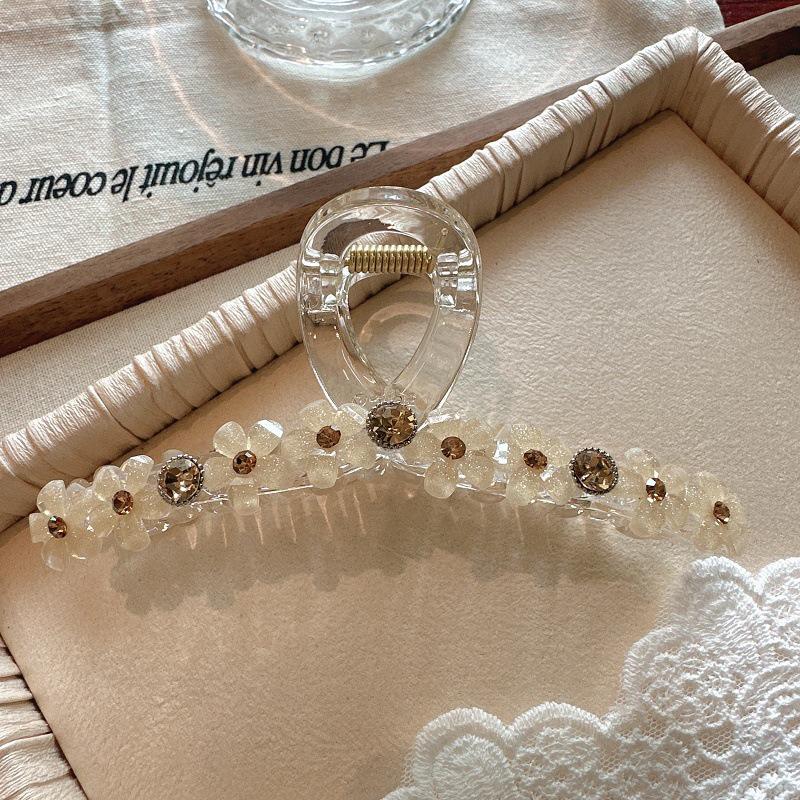 Koreanische Kristallblumen-Haarspange: Elegantes großes Haaraccessoire