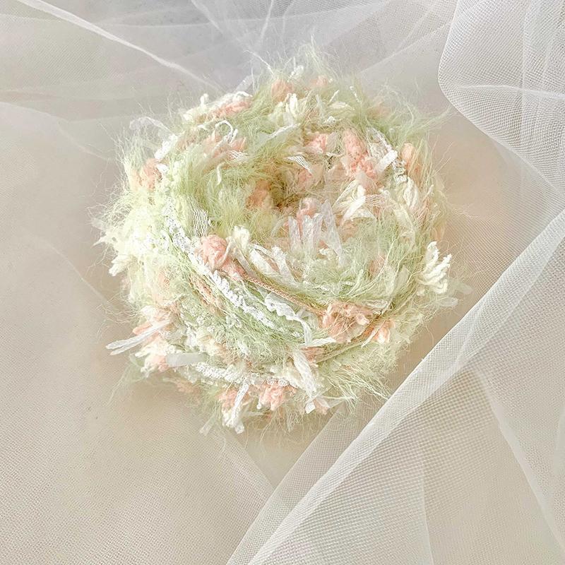 50g Pletení Tkaní Faux Mink Vynikající Směsová Příze Tkaná Šála Řemeslné Materiály Ručně Pletený Háčkovaný Květinový Design Roztomilý Vícebarevný