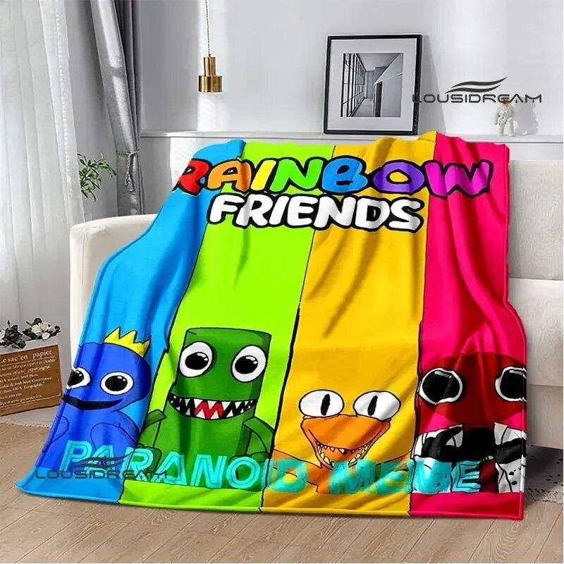 Game Rainbow Friends Cartoon Printed Blankets Warm Flange Blanket Picnic Blanket Blankets for Beds Bed Linings Birthday Gift