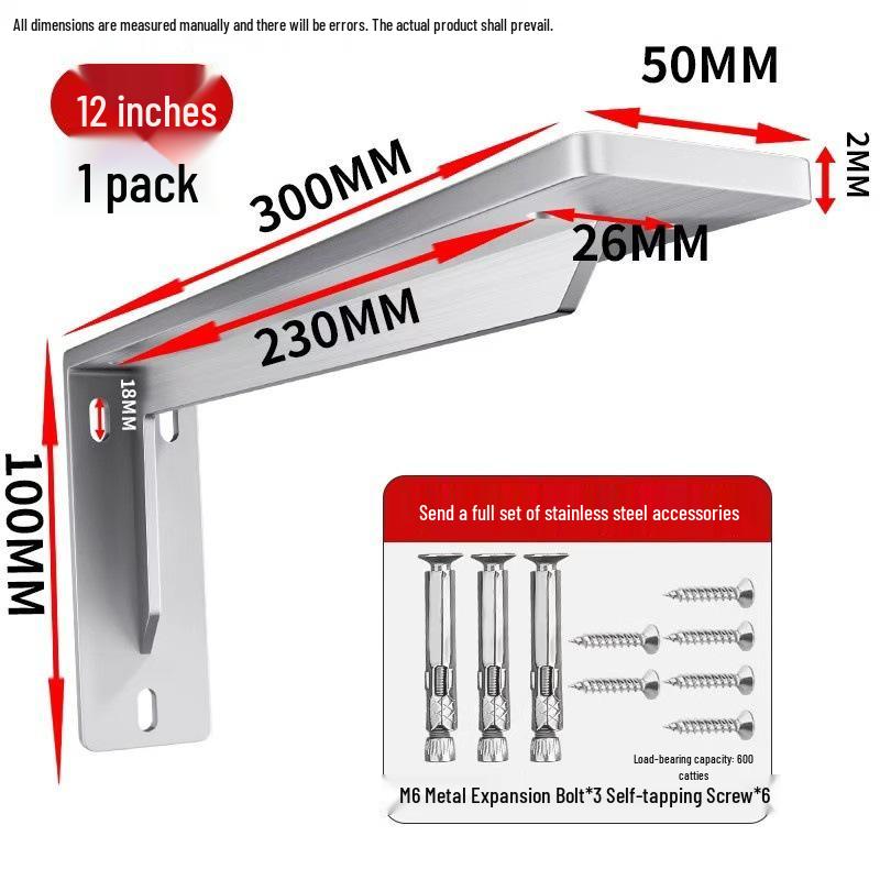 Staffa di Supporto Triangolare Robusta da Parete per Scrivania, Mobile TV e Scaffalature.