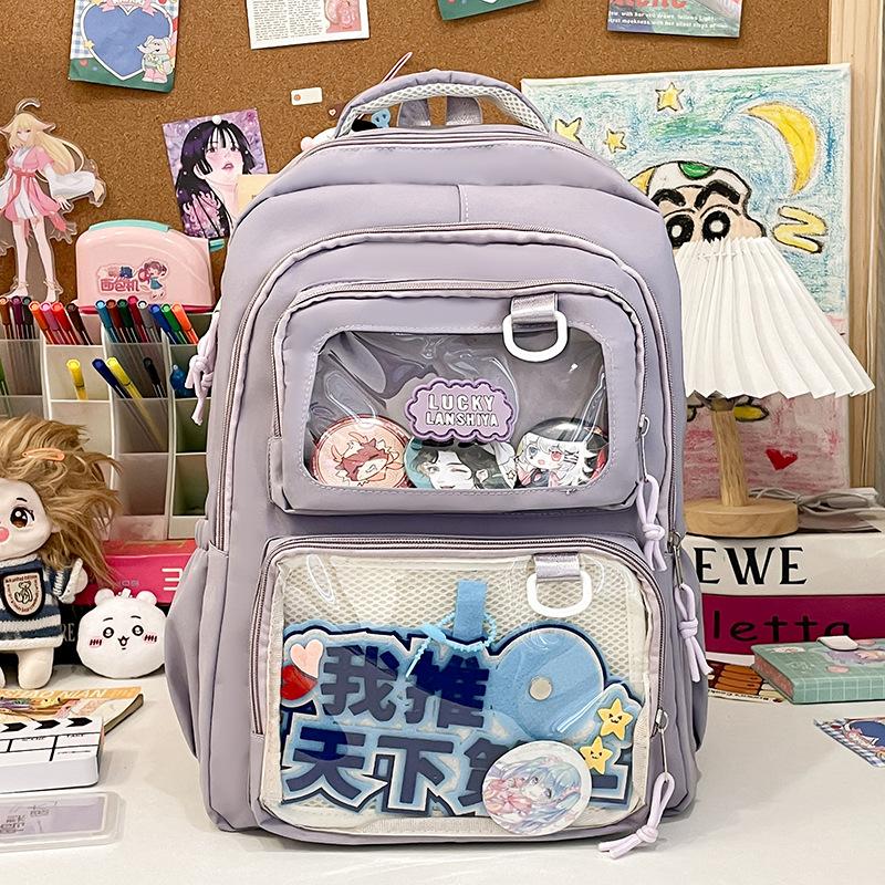 Schoolbag Japanese Transparent Second Dimensional Comic-Con School Bag Student Girl Cartoon Large Capacity Trend Visual Bar Pain Bag